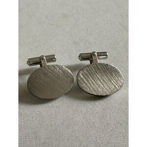 Vintage Destino Cufflinks Pat 2544833 Silver Oval A1